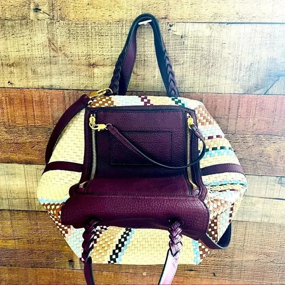 NWOT Tory Burch Half-moon Woven Leather Satchel In New Ivory - Picture 10 of 15